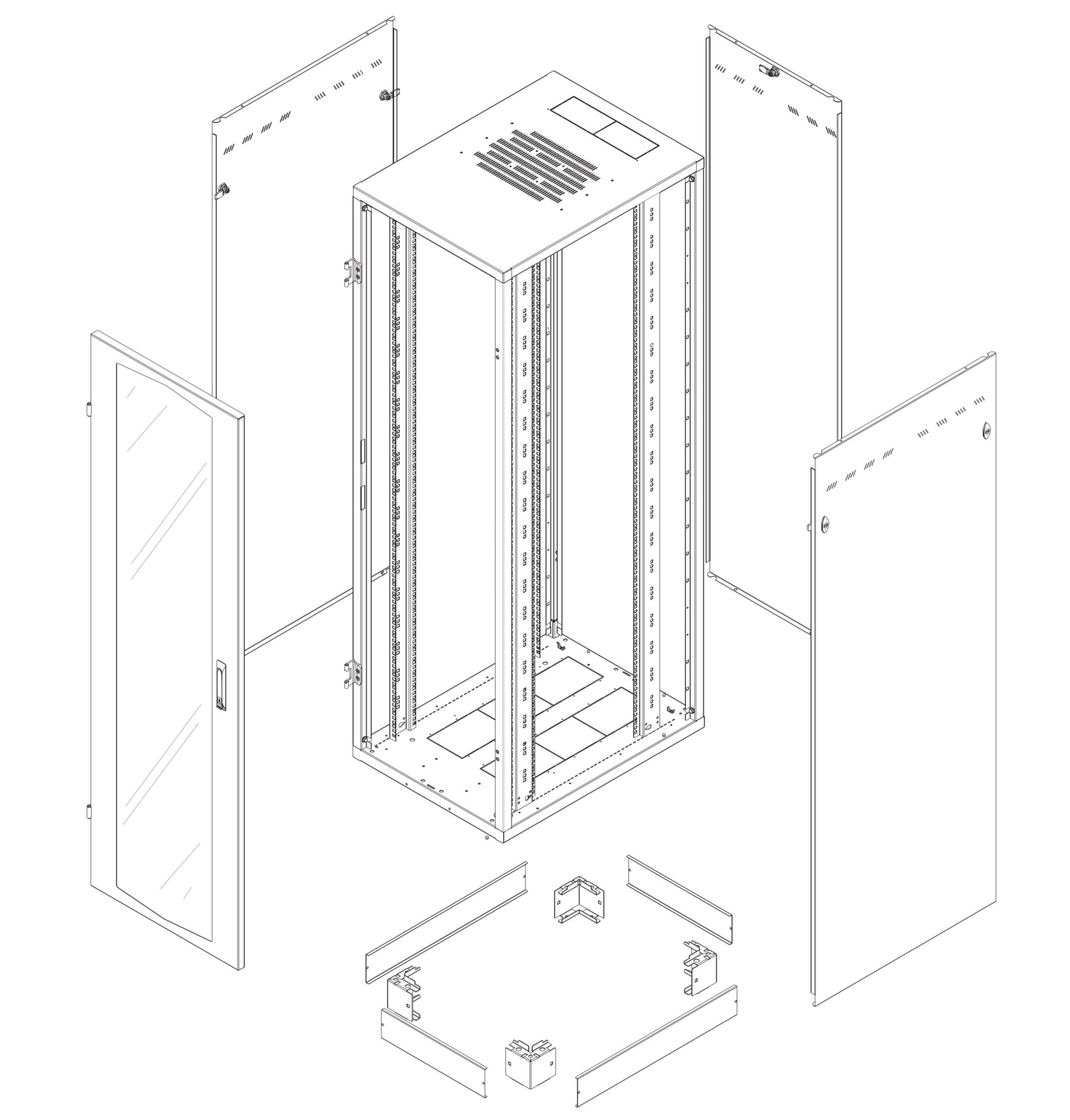 Armadio Rack NextGen 19'' 600x800 47U Nero INTELLINET - immagine 2
