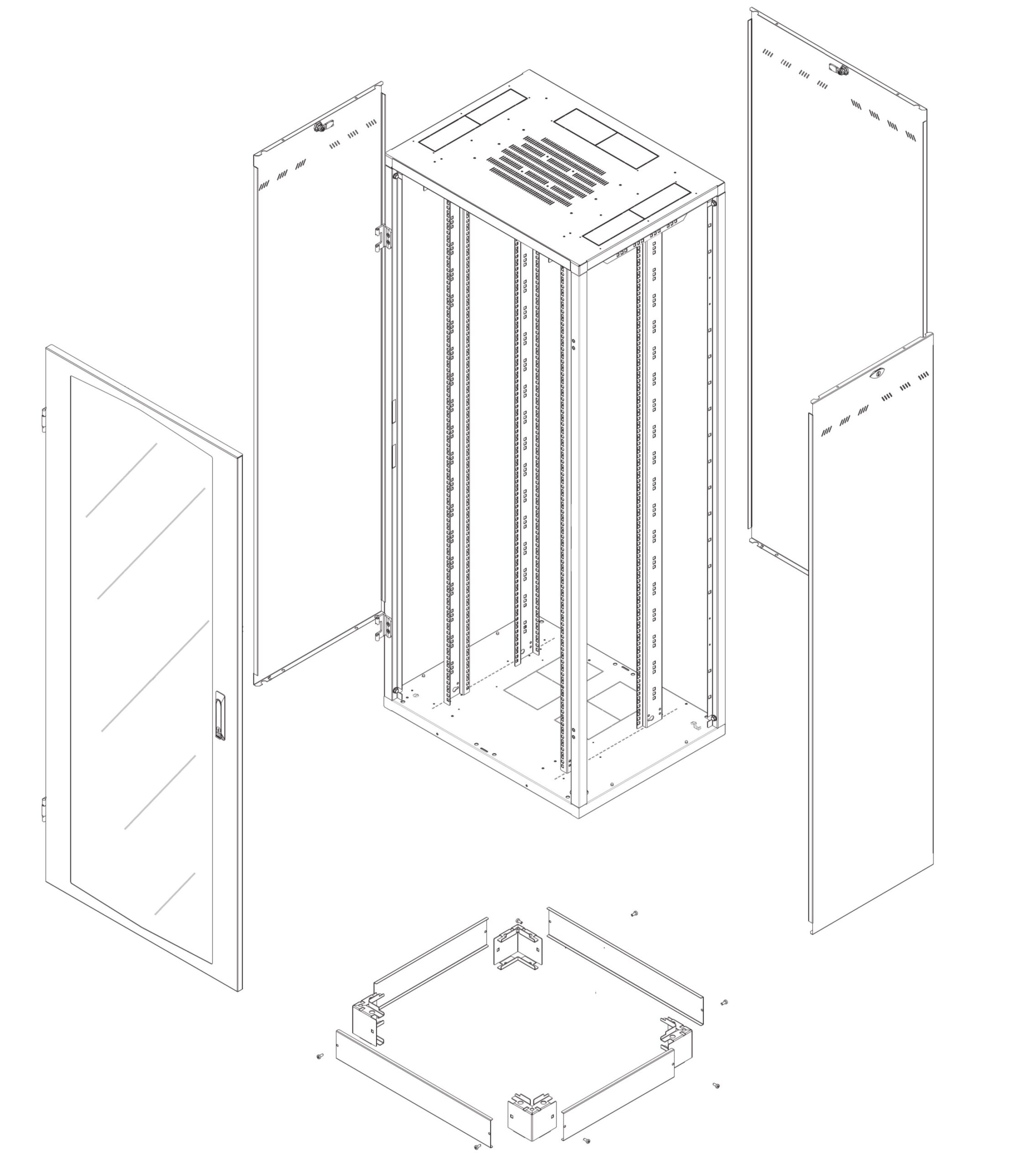 Armadio Rack NextGen 19'' 800x600 33U Grigio INTELLINET - immagine 2
