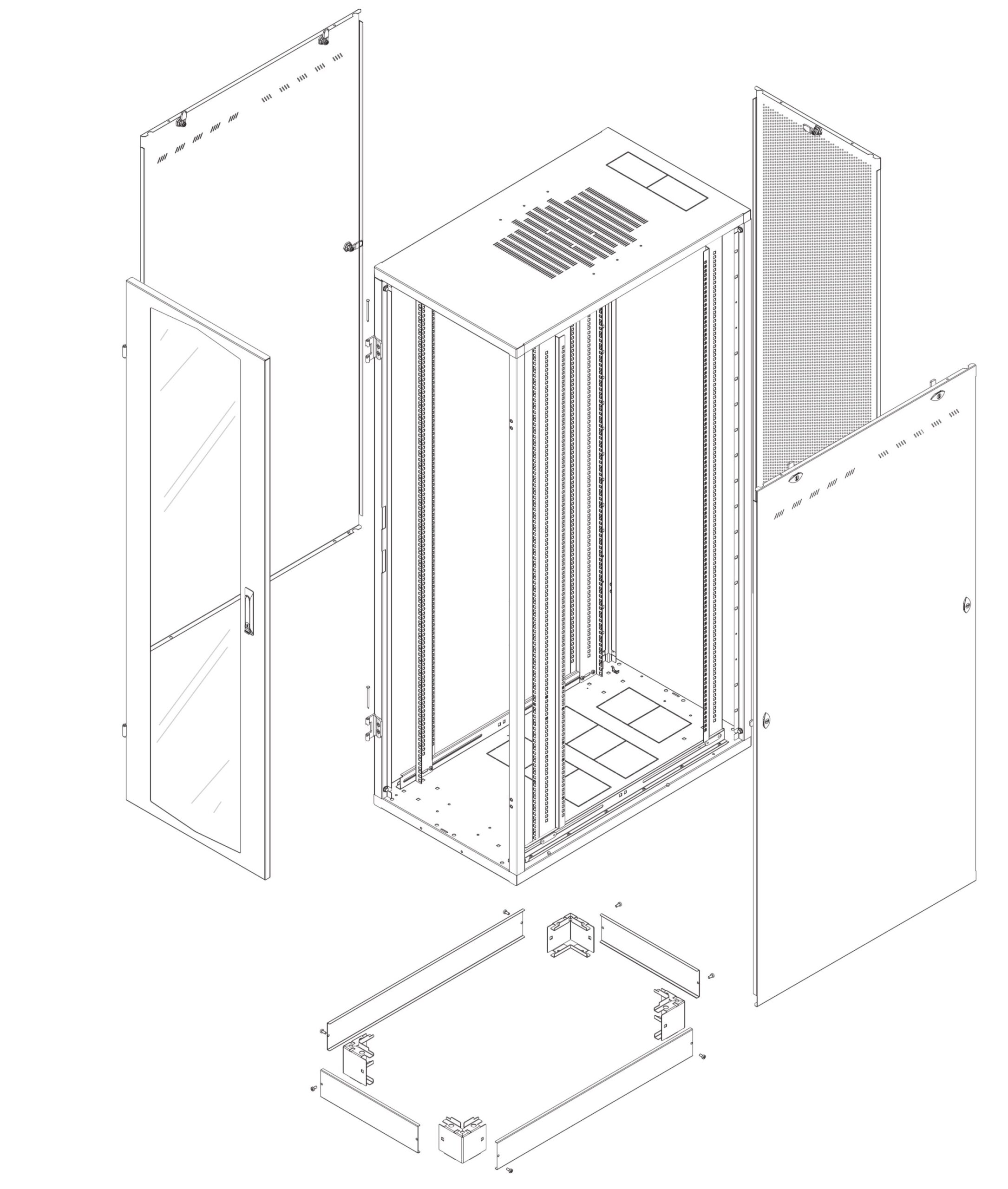 Armadio Server Rack NextGen 1000 19'' 600x1000 42U Grigio INTELLINET - immagine 2