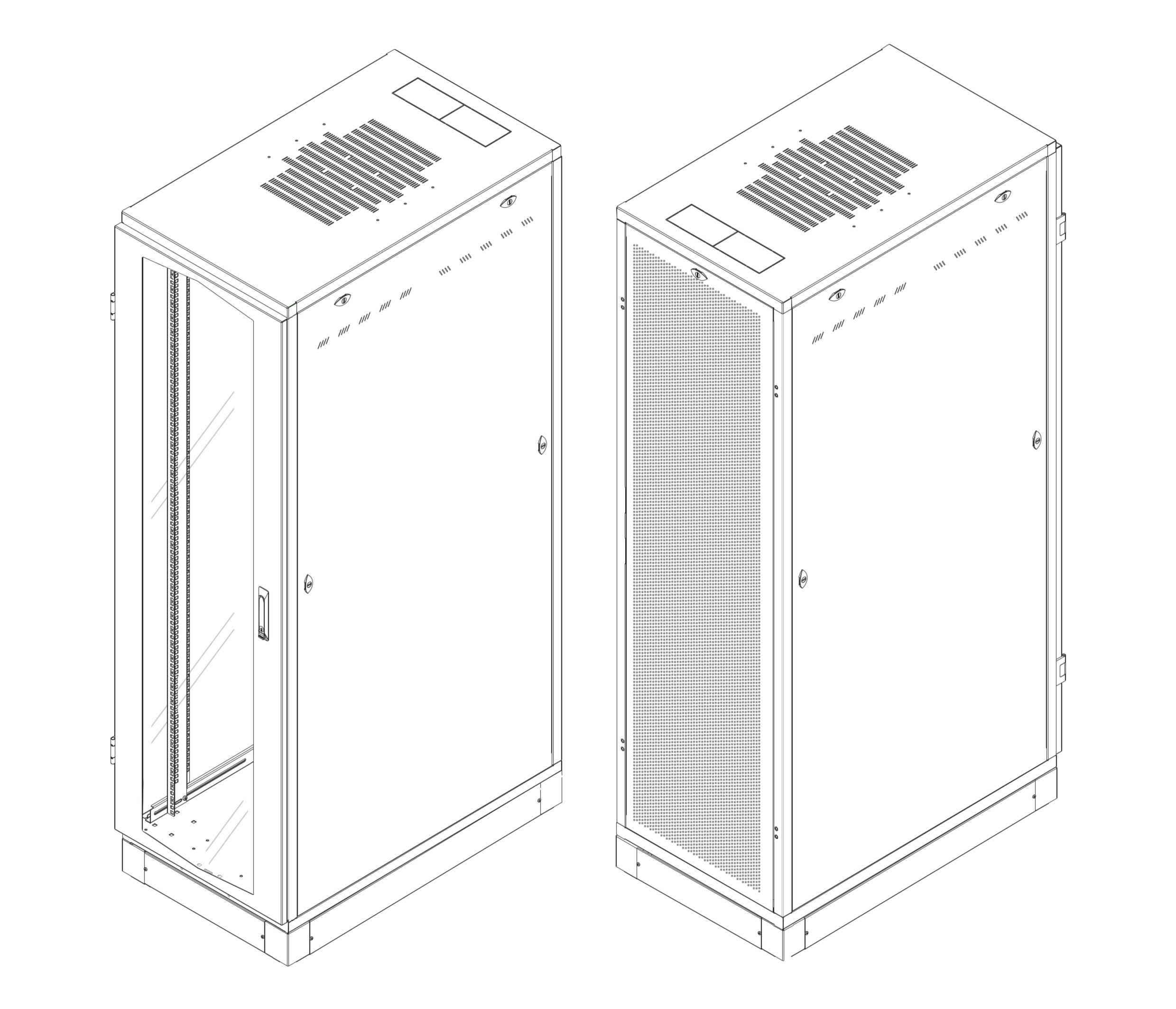 Armadio Server Rack NextGen 1000 19'' 600x1200 42U Nero INTELLINET - immagine 2
