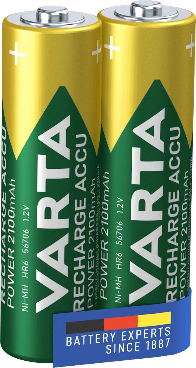 Blister 2 Batterie Ricaricabili Stilo AA 2100 mAh VARTA - immagine 2