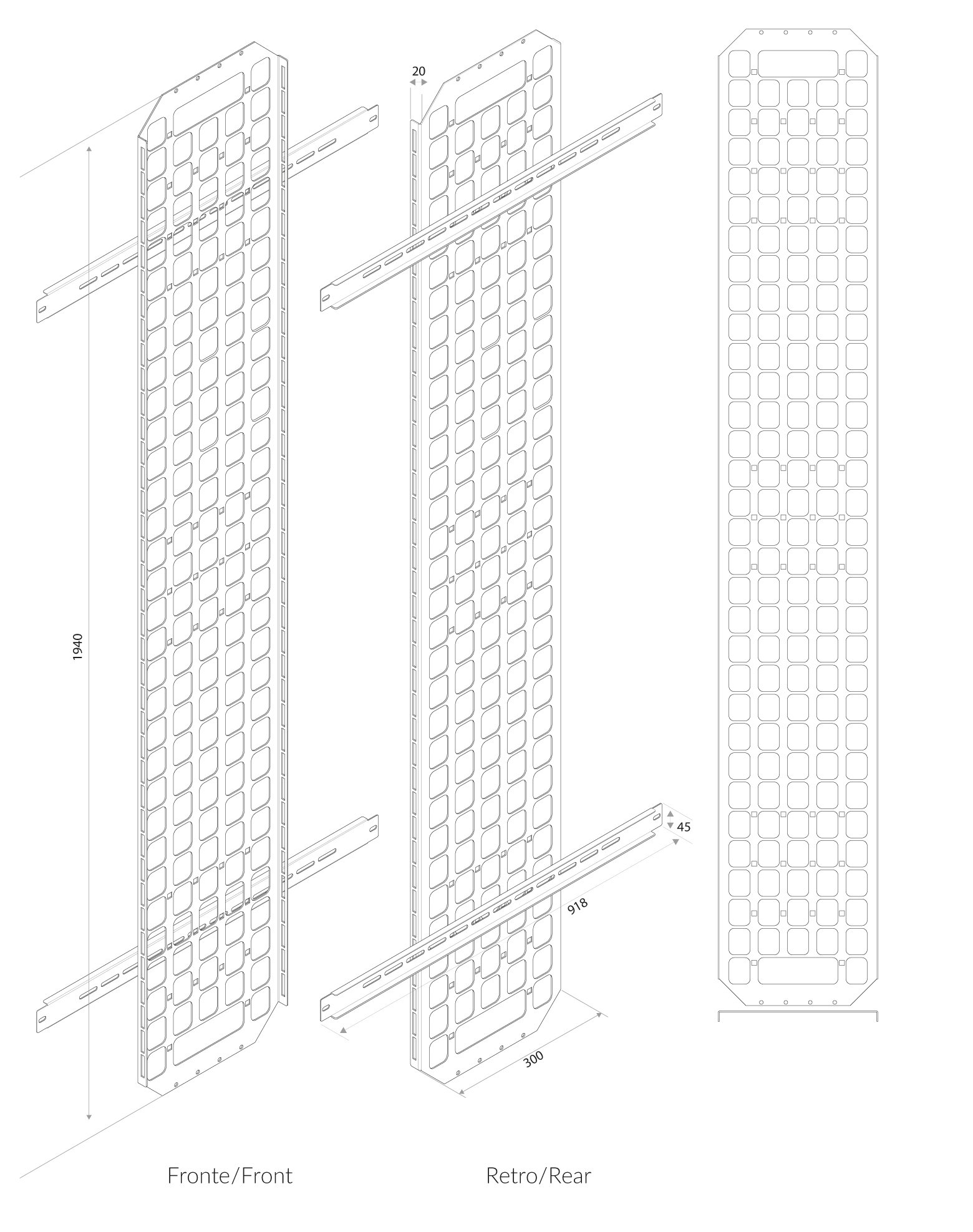 Canala Discesa Cavi per Rack 42U Profondi 1000 mm INTELLINET - immagine 2