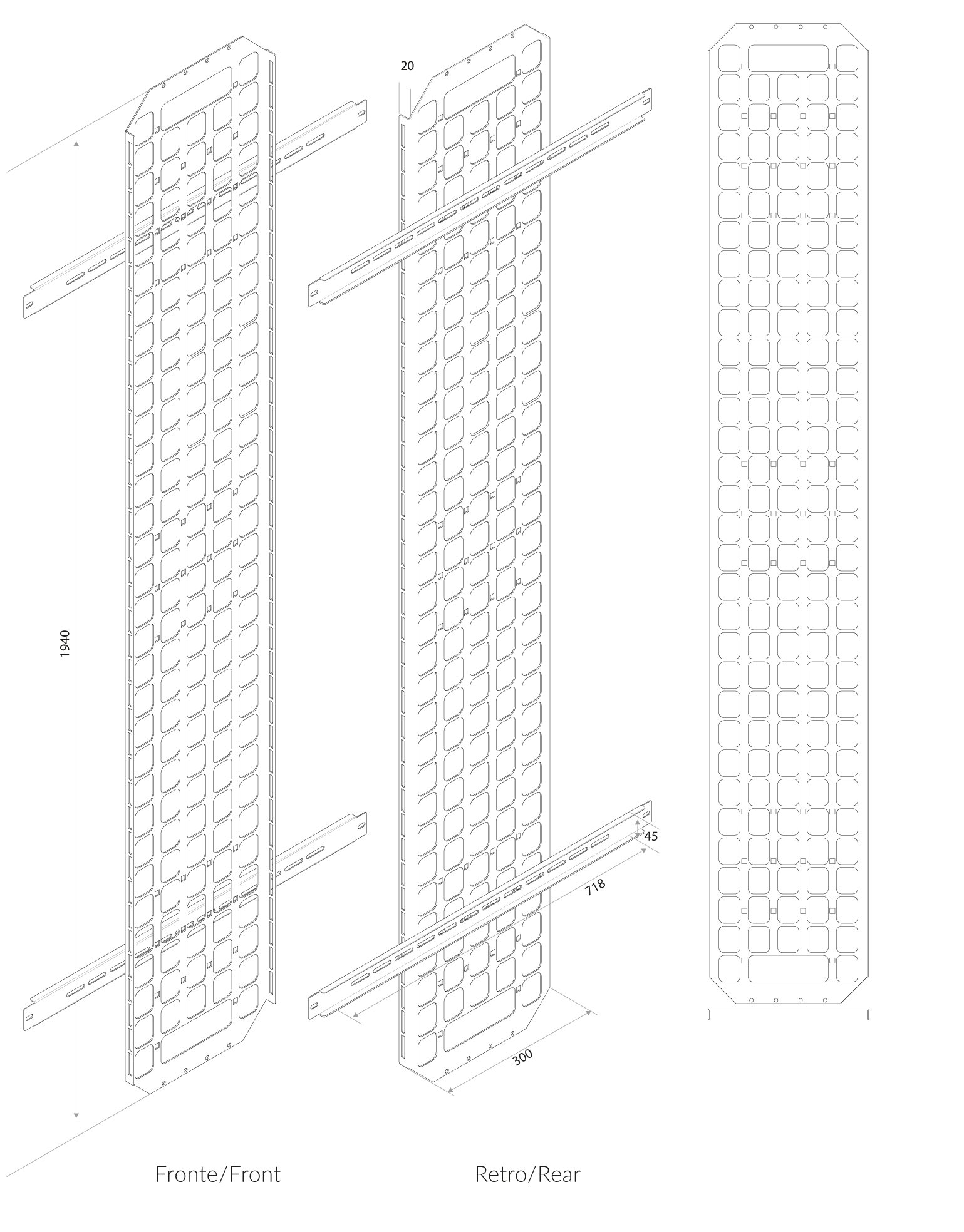 Canala Discesa Cavi per Rack 42U Profondi 800 mm INTELLINET - immagine 2