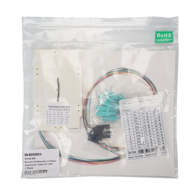 Cassetta di Giunzione Attrezzata con 12 Pigtail Fibra Multimodale OM3 SC 50/125 2m OEM - immagine 2