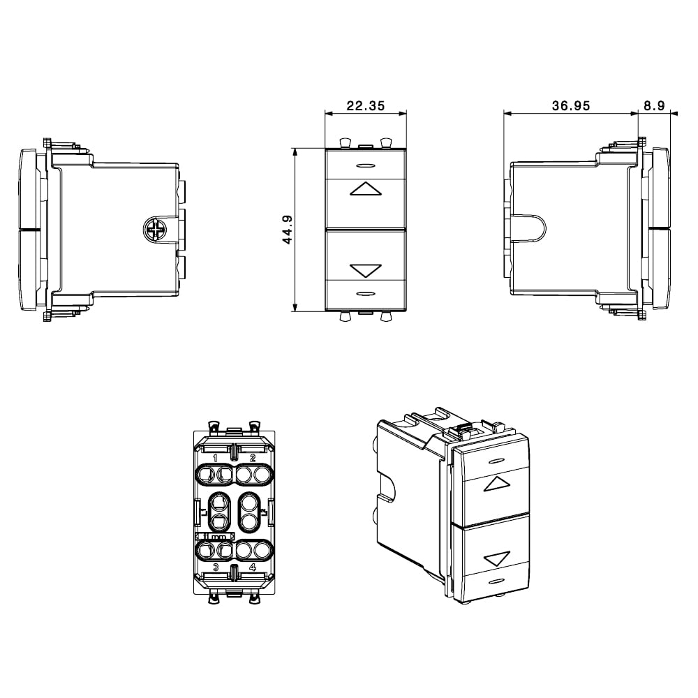 Domus S44 Commutatore Stabile 1P 10AX Bianco Lucido AVE - immagine 2