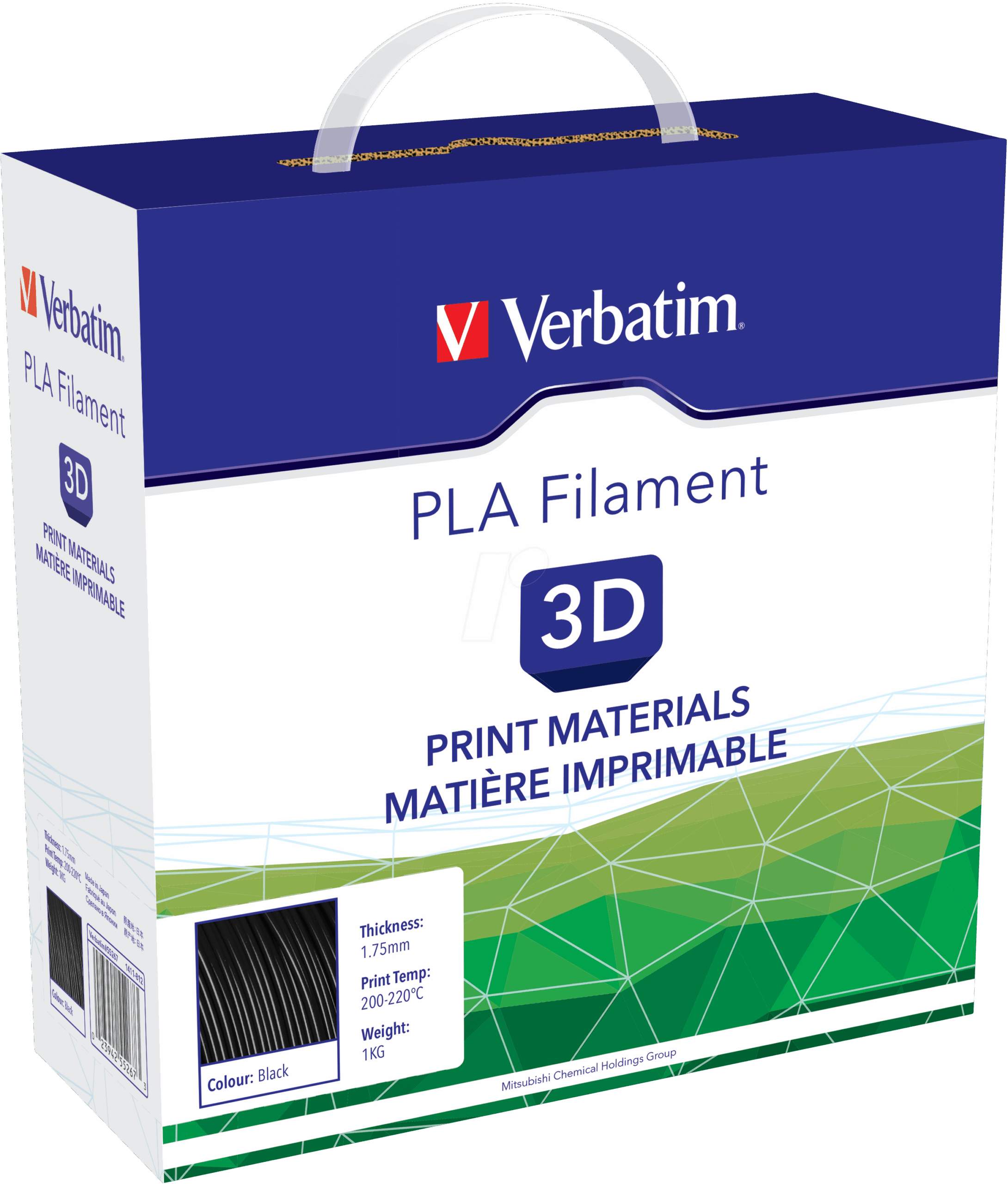 Filamento PLA Stampa 3D 1.75mm 1kg Nero VERBATIM