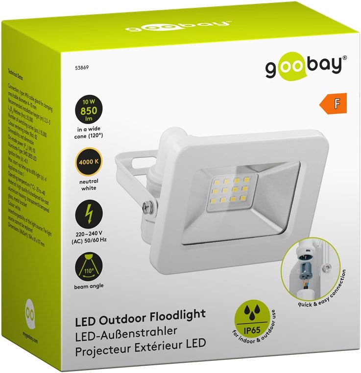 Faretto LED da Esterno IP65 10W Bianco GOOBAY - immagine 2