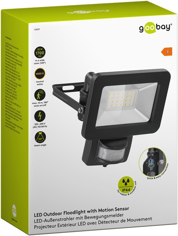 Faretto LED da Esterno con Rilevatore di Movimento PIR 20W GOOBAY - immagine 2