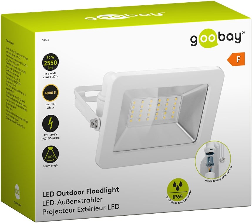 Faretto LED da Esterno IP65 30W Bianco GOOBAY - immagine 2