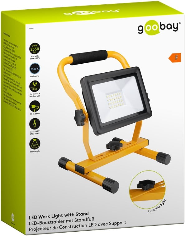 Faretto da Costruzione a LED con Supporto 30W GOOBAY - immagine 2