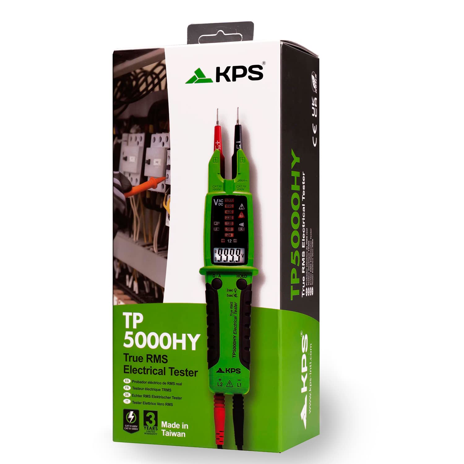 Tester di Tensione TRMS AC/DC 1000V AC 200A 10.000 Conti IP65 CAT.IV, KPS-TP5000HY KPS - immagine 2