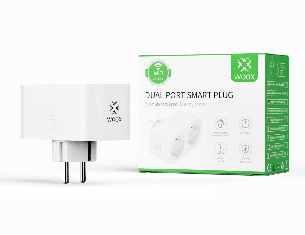 Presa Intelligente 2xSchuko IP20 Controllo Vocale Alexa, R6153 WOOX - immagine 2