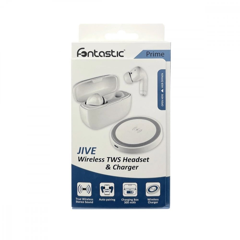 Cuffie Auricolari TWS Jive con Custodia di Ricarica USB-C™ e Pad Caricatore a Induzione Bianco FONTASTIC - immagine 2