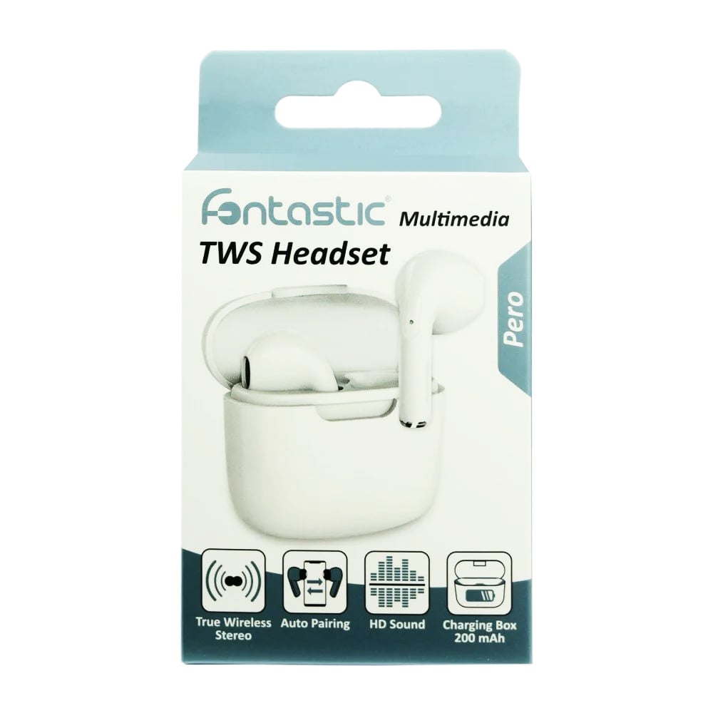 Auricolari Wireless BT v5.1 con Custodia di Ricarica 2 in 1 Bianco FONTASTIC - immagine 2