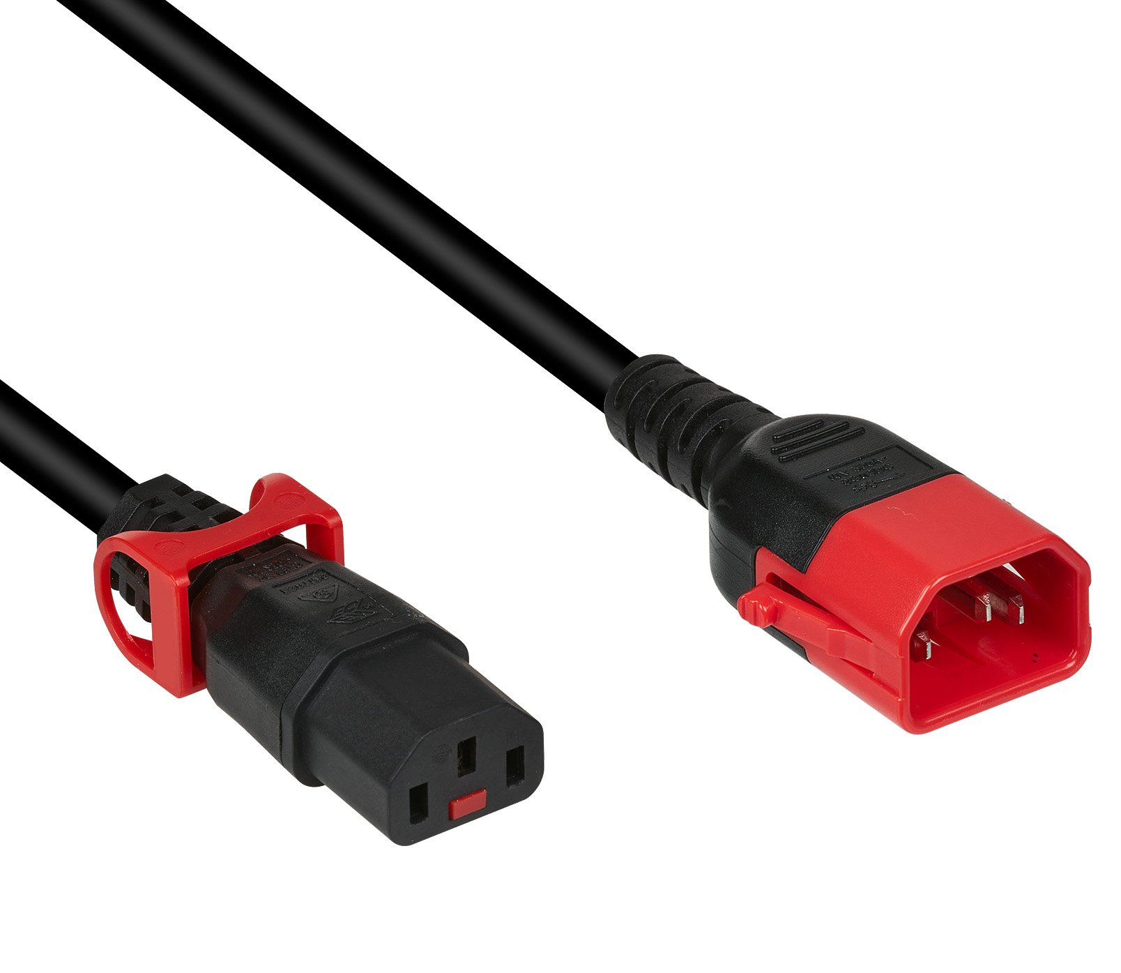 Cavo Prolunga Dual-Lock C14 180° a C13 180° 2m OEM - immagine 2