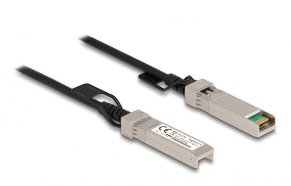 Cavo in Rame Twinax Passivo con Connettori SFP+ 10Gb 2m Nero DELOCK - immagine 2