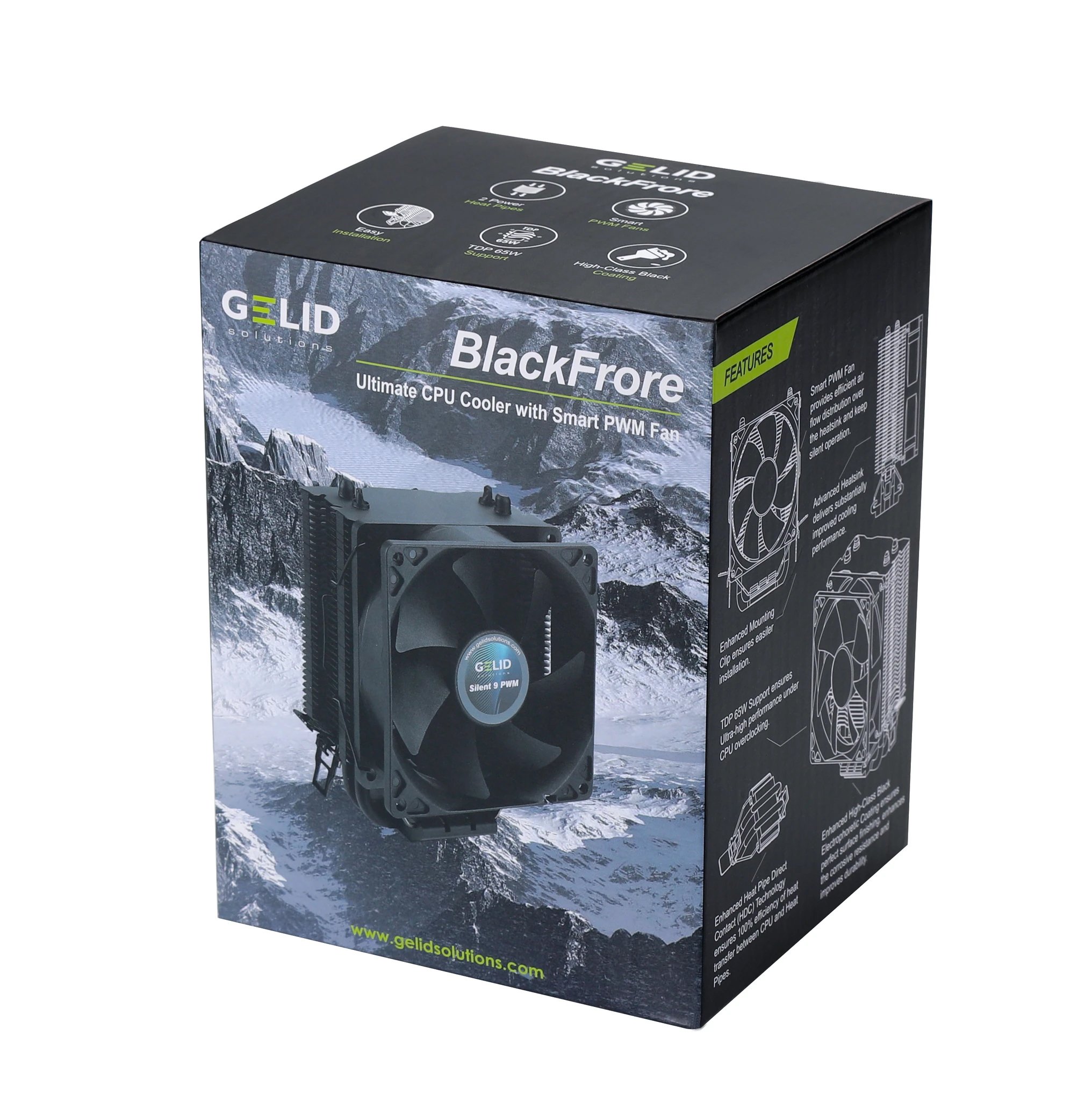 Dissipatore Avanzato BlackFrore CPU HDC Ventola Smart PWM da 92mm GELID SOLUTIONS - immagine 2