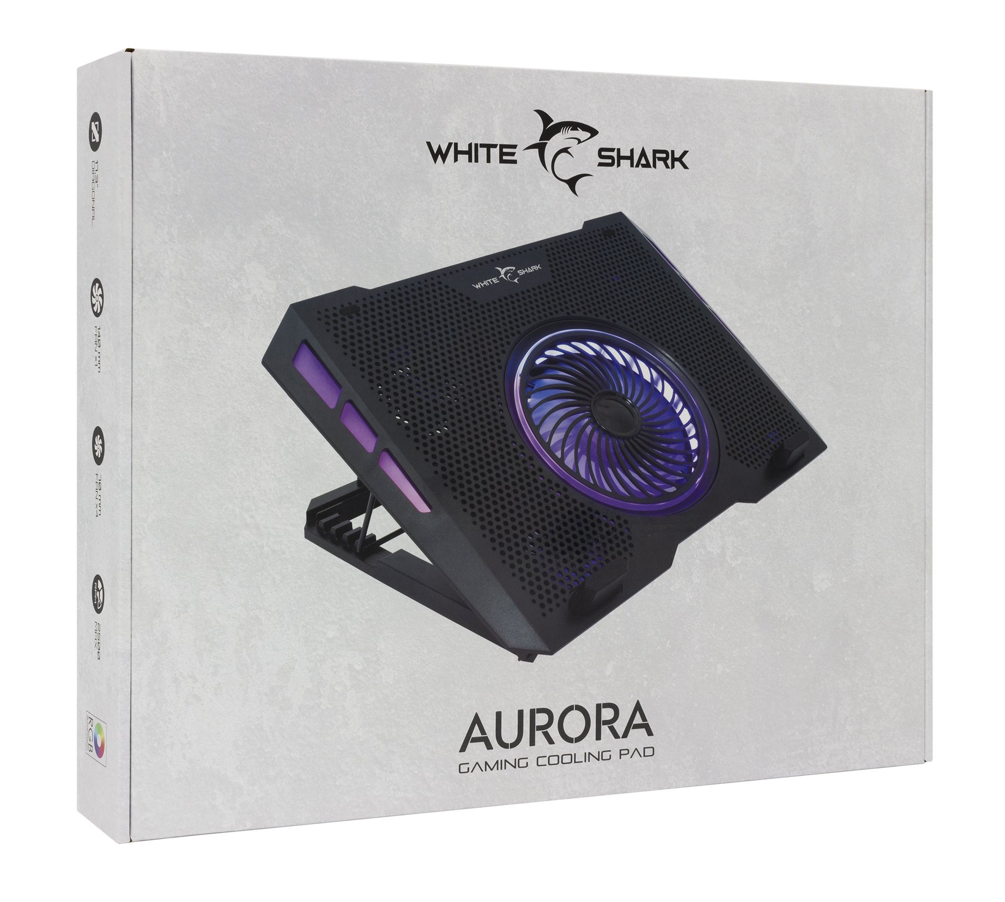 Dissipatore USB per Notebook fino a 17.3'' con 6 Regolazioni di Altezza e 2 Porte USB WHITE SHARK - immagine 2