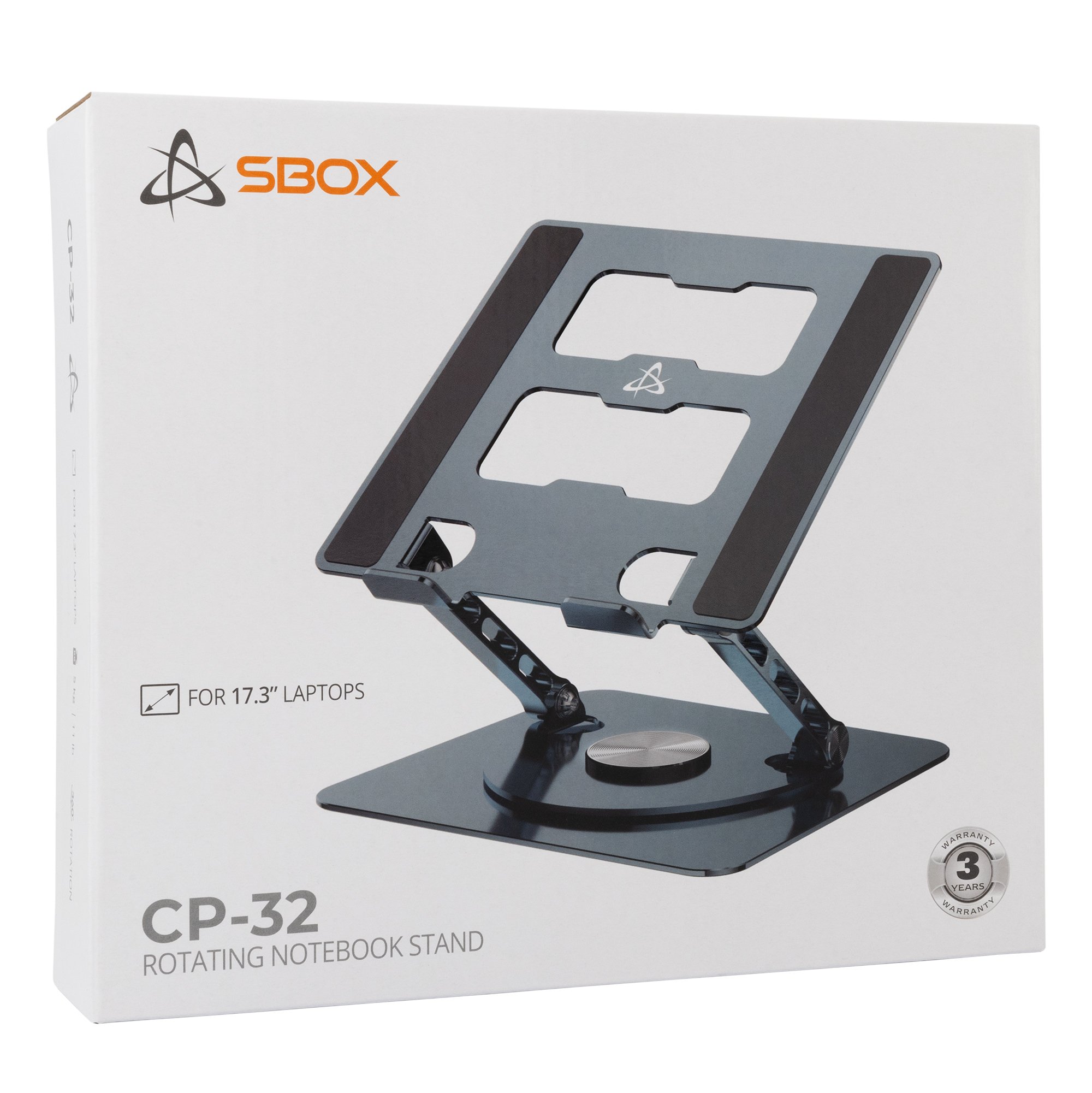 Supporto per Notebook 10-17,3'' Rotazione 360° Alluminio SBOX - immagine 2