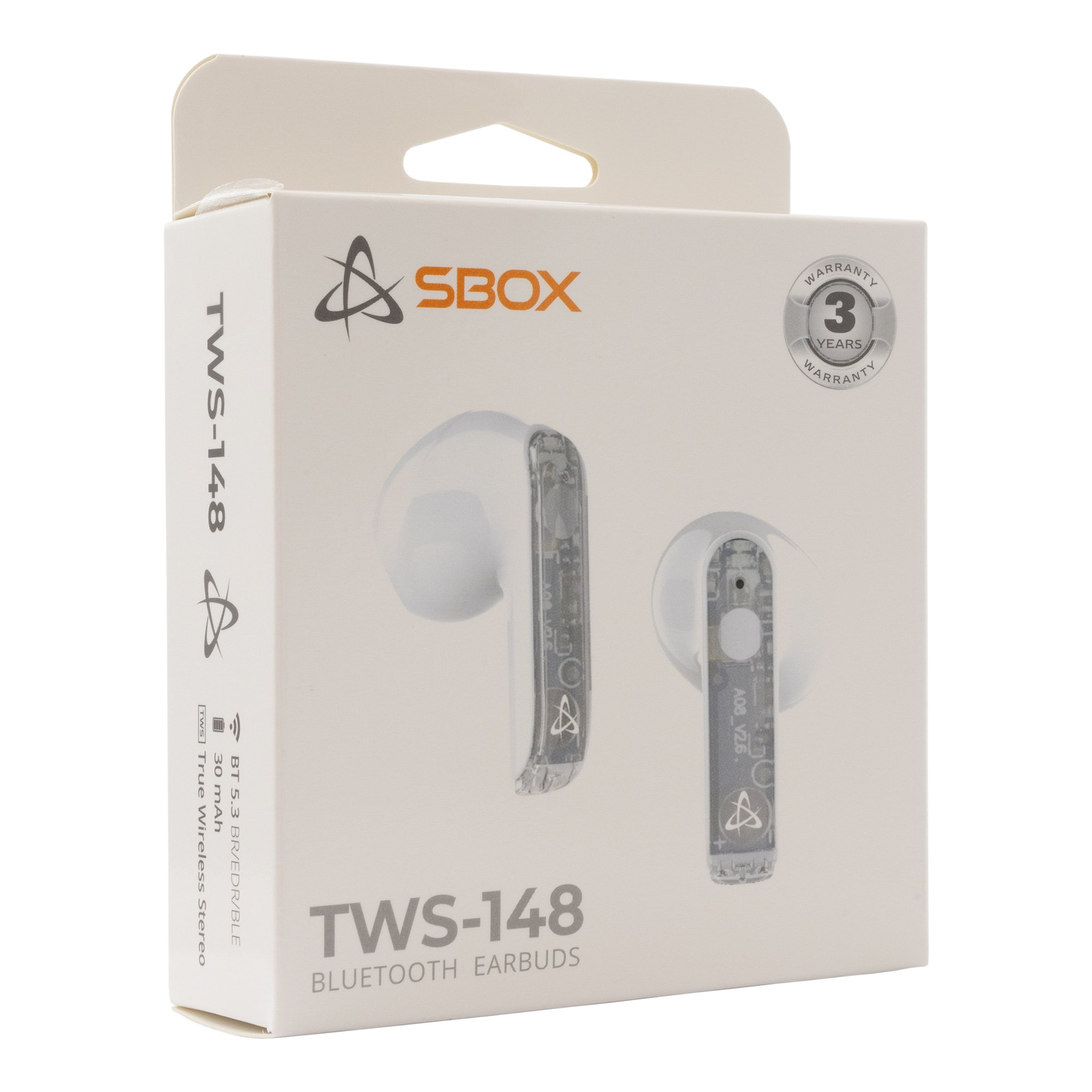 Cuffie Auricolari Bluetooth con Microfono EB-TWS148 Bianco SBOX - immagine 2