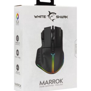 Mouse Gaming RGB USB 12000 dpi 9 Tasti Nero Marrok WHITE SHARK