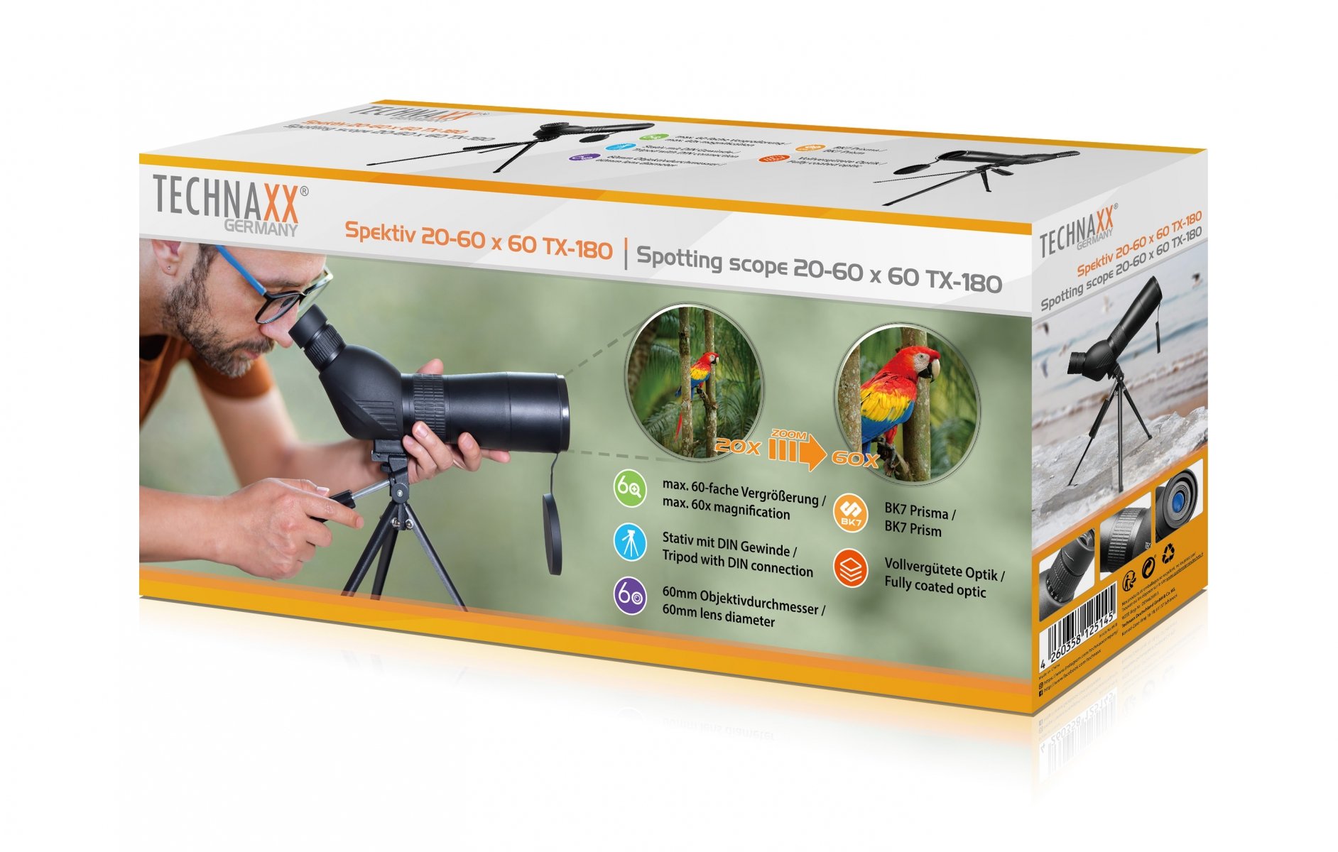 Cannocchiale Telescopio 20-60x60, TX-180 TECHNAXX - immagine 2