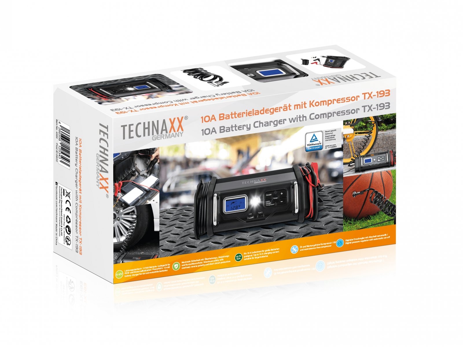 Caricabatterie 10A con Compressore, TX-193 TECHNAXX - immagine 2