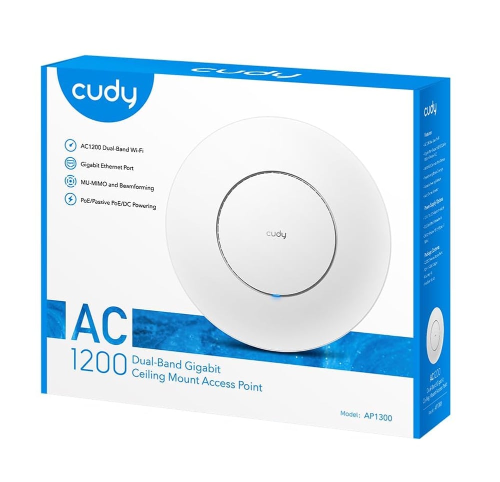 Punto di Accesso Wireless Gigabit Dual Band AC1200 PoE con supporto Mesh, AP1300 CUDY - immagine 2