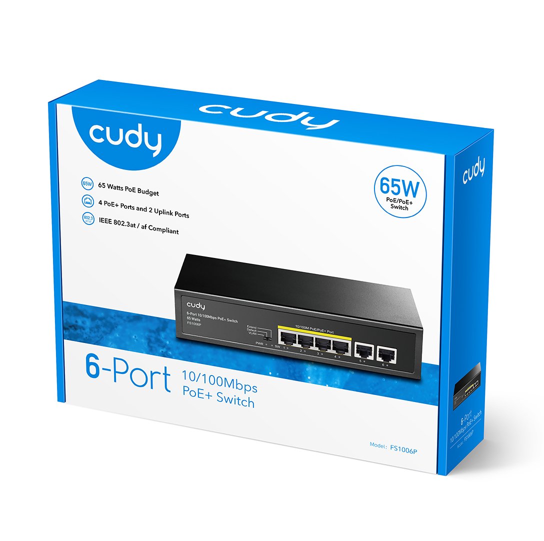 Switch PoE+ 6 Porte 10/100M 60W, FS1006P CUDY - immagine 2