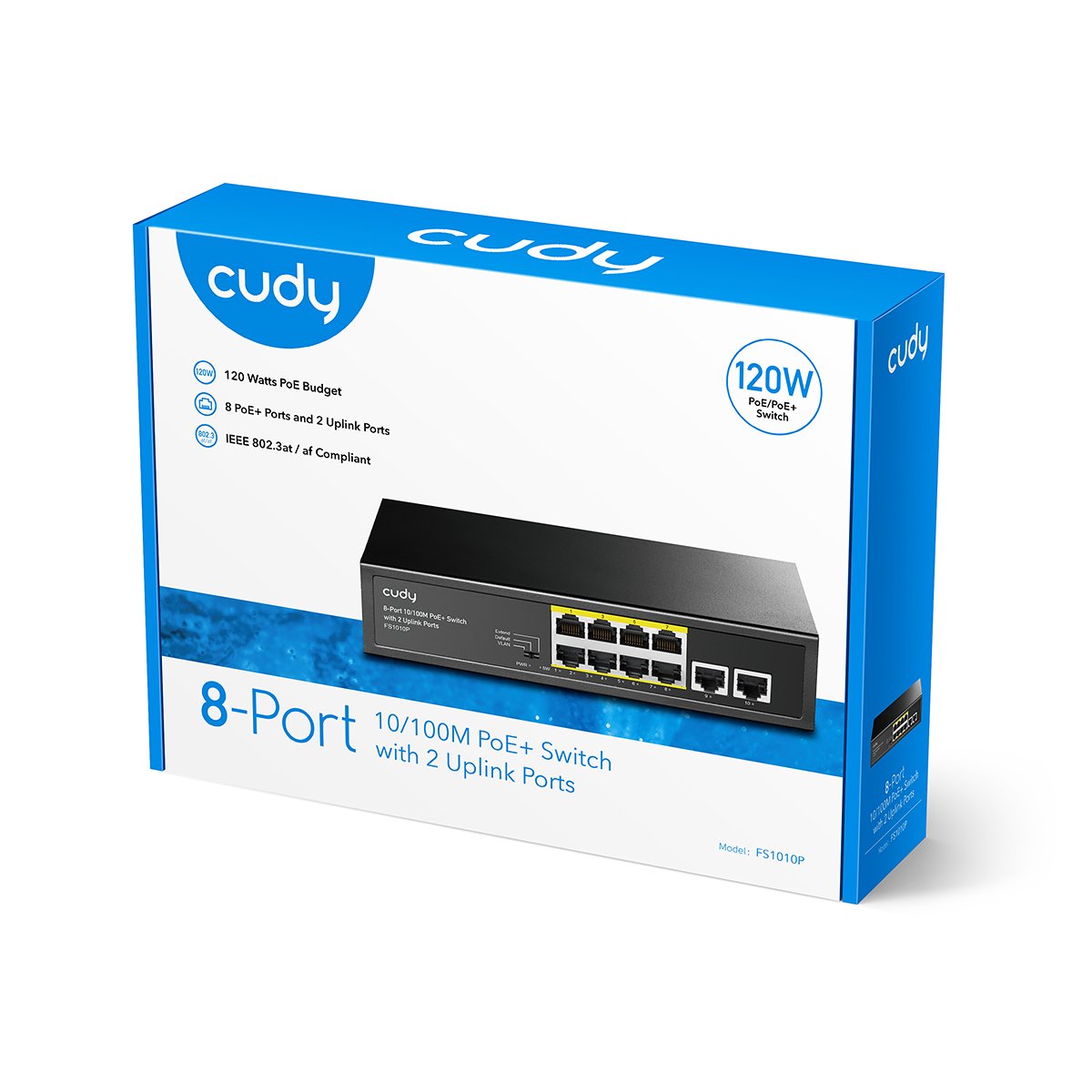 Switch PoE+ 10/100M a 8 Porte con 2 Porte Uplink, FS1010P CUDY - immagine 2
