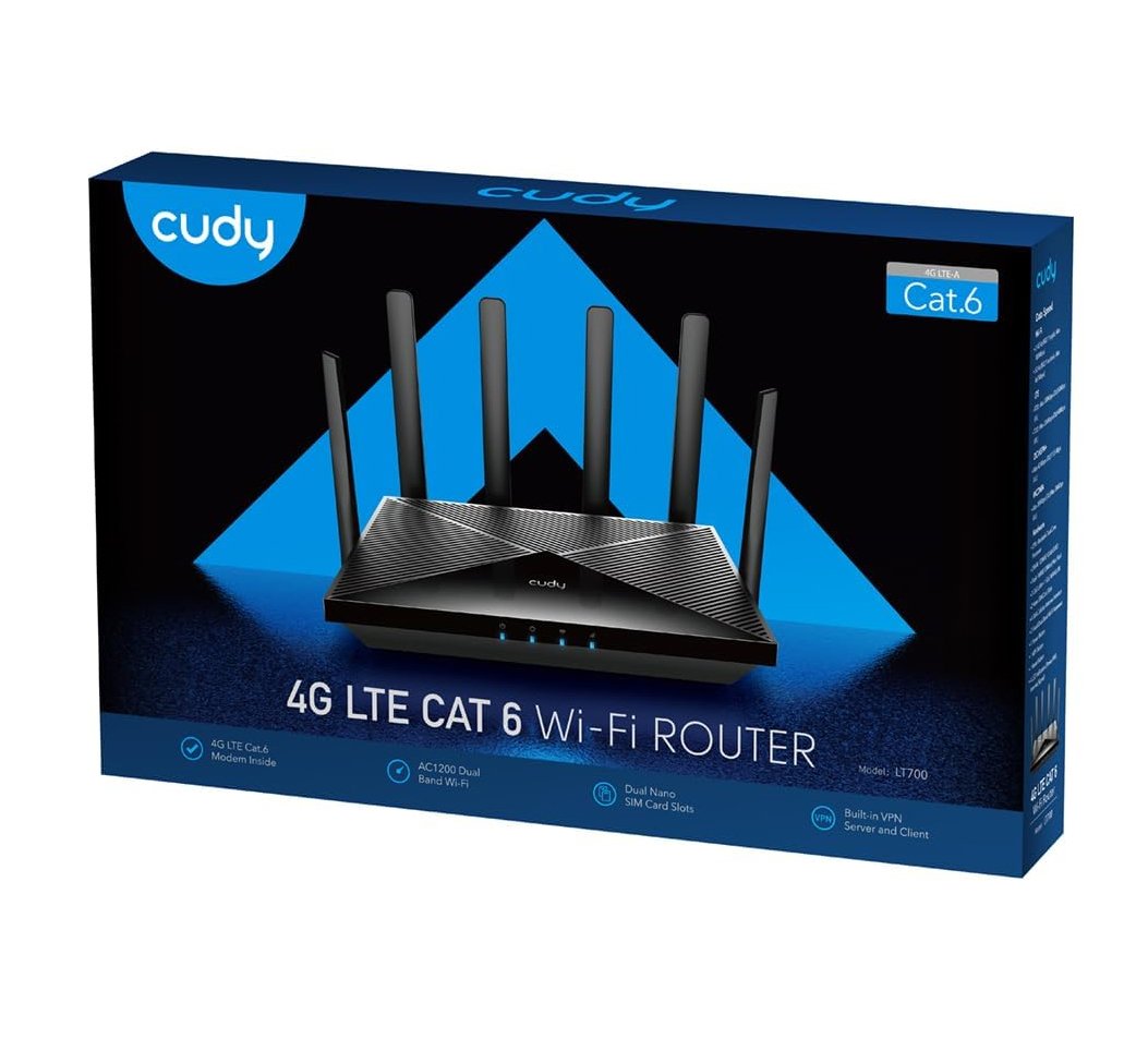 Router WiFi Gigabit AC1200 4G LTE Cat.6 con Sim 300Mbps, LT700 CUDY - immagine 2