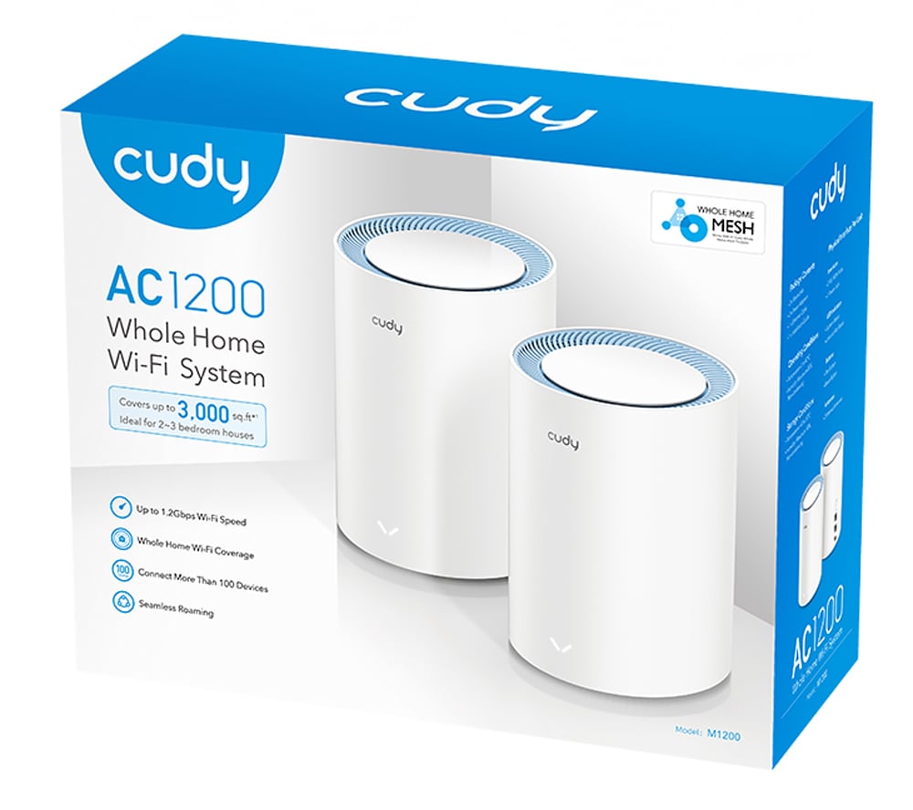 Sistema Wi-Fi Mesh AC1200 Dual Band per Tutta la Casa, M1200 2pz CUDY - immagine 2
