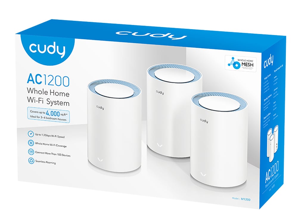 Sistema Wi-Fi Mesh AC1200 Dual Band per Tutta la Casa, M1200 3pz CUDY - immagine 2