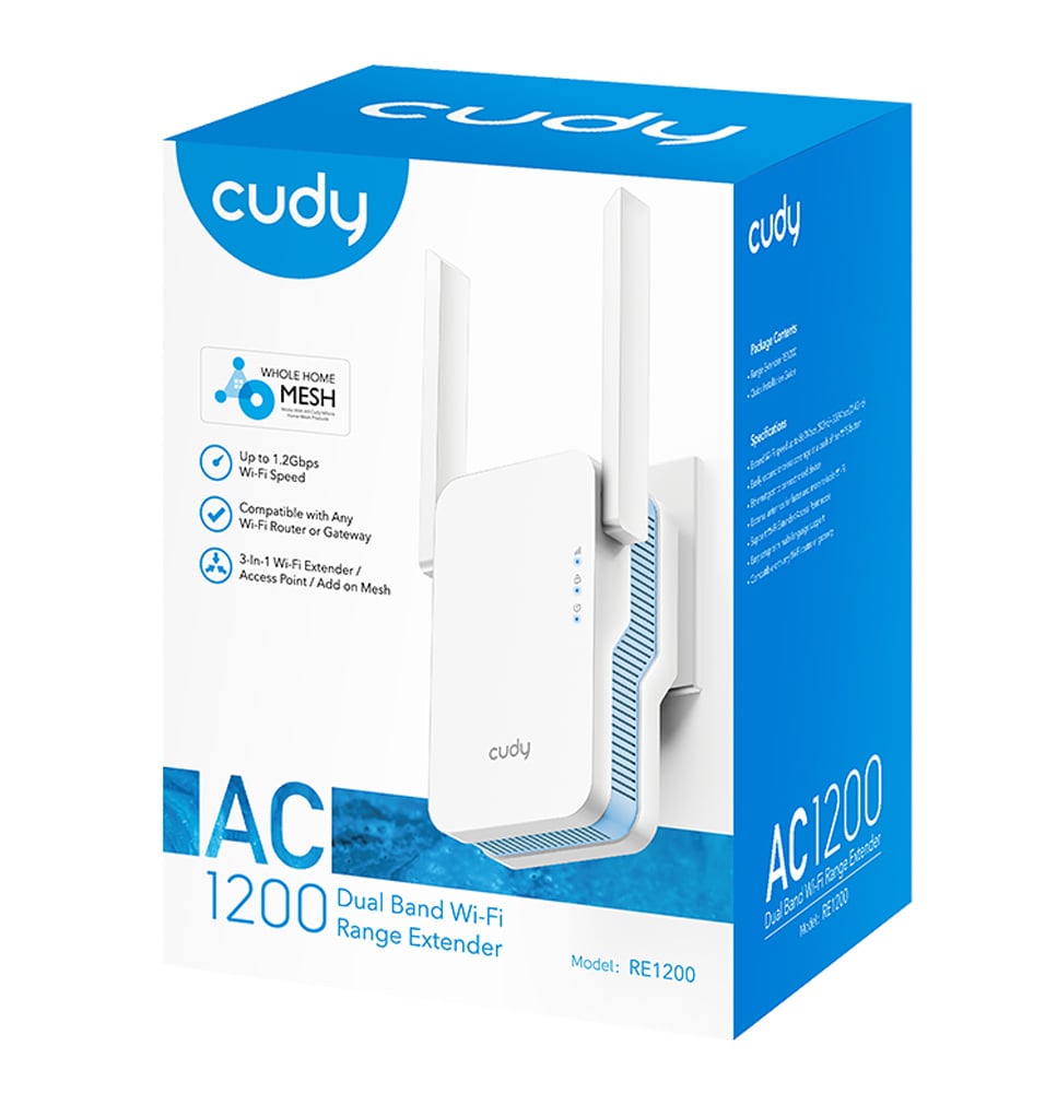 Extender WiFi Dual Band Booster Wireless AC1200, RE1200 CUDY - immagine 2