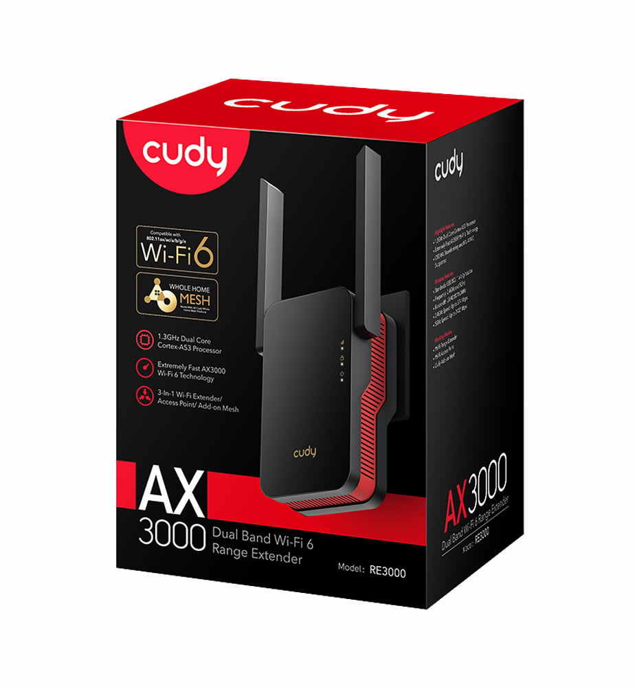 Extender WiFi 6 Dual Band Booster Wireless AX3000, RE3000 CUDY - immagine 2