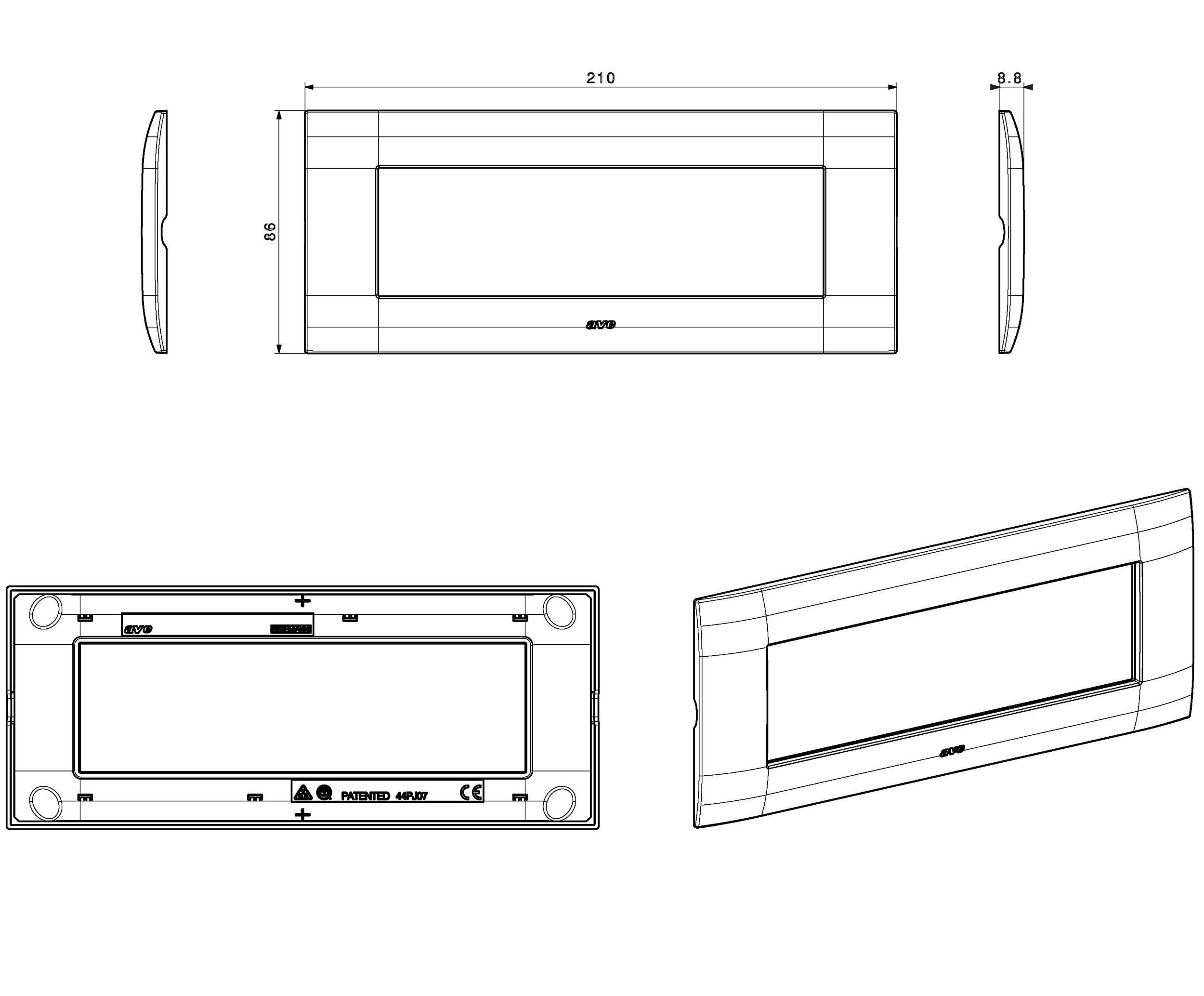 Placca Serie YOUNG 44 per Scatola Rettangolare 7 Moduli Bianco AVE - immagine 2