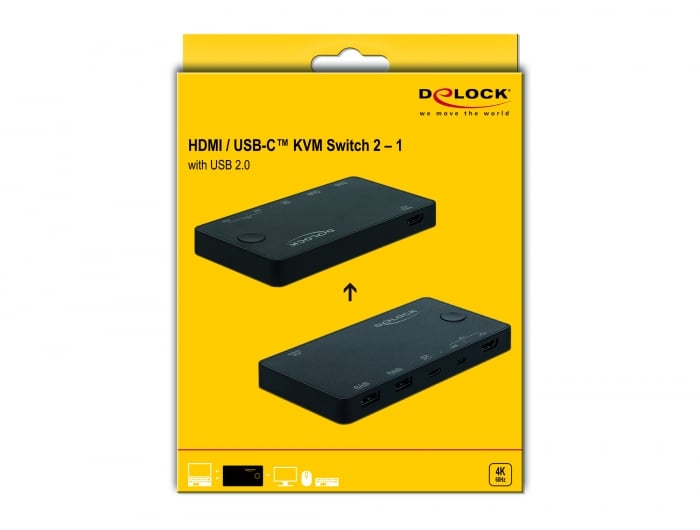 Switch KVM HDMI/USB-C™ 4K 60Hz con USB DELOCK - immagine 2
