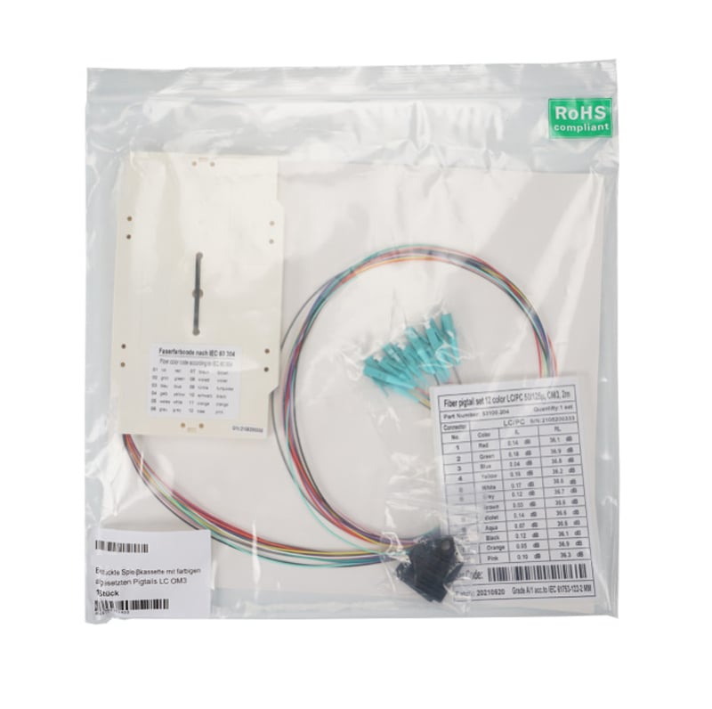Cassetta di Giunzione Attrezzata con 12 Pigtail Fibra Multimodale OM3 LC 50/125 2m OEM - immagine 2