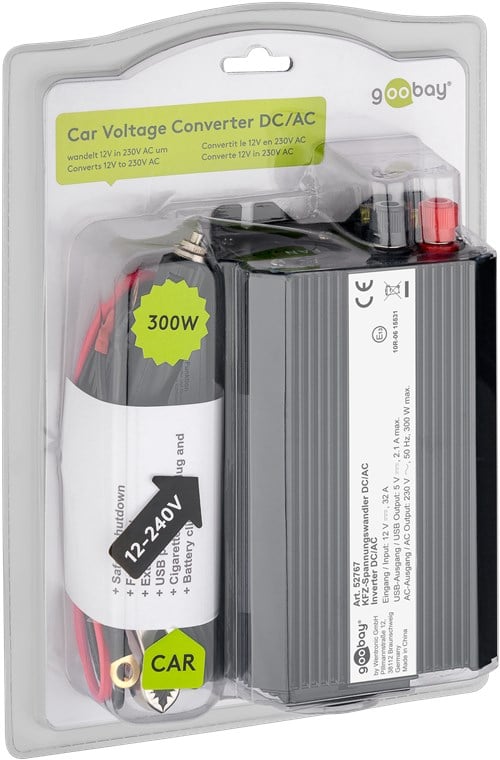 Alimentatore da Auto DC/AC 300W da 12V a 230V con porta USB GOOBAY - immagine 2