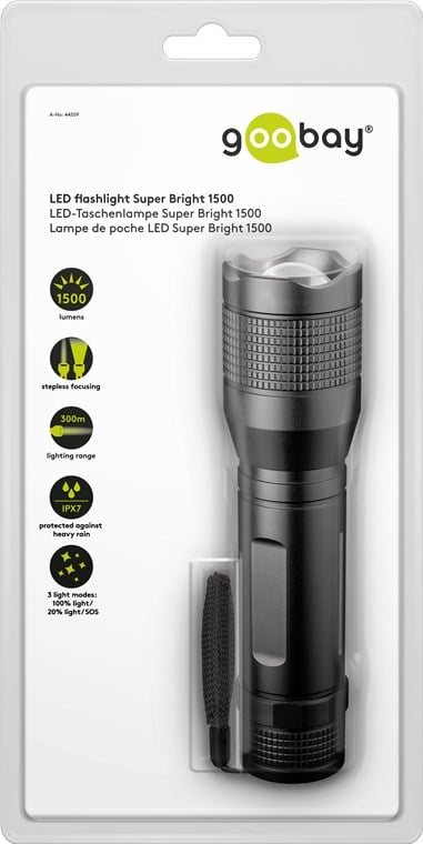 Torcia LED ad Alta Luminosità 1500lm IPX7 GOOBAY - immagine 2