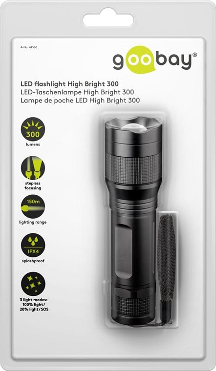 Torcia LED ad Alta Luminosità 300lm IPX4 GOOBAY - immagine 2