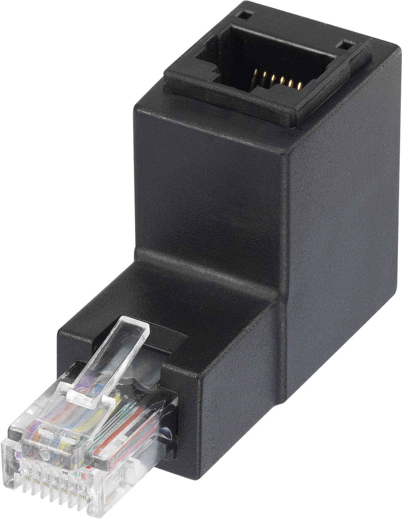 Adattatore RJ45 Maschio Femmina Cat.6 UTP Angolato verso l'alto a 90° Nero DELOCK - immagine 2