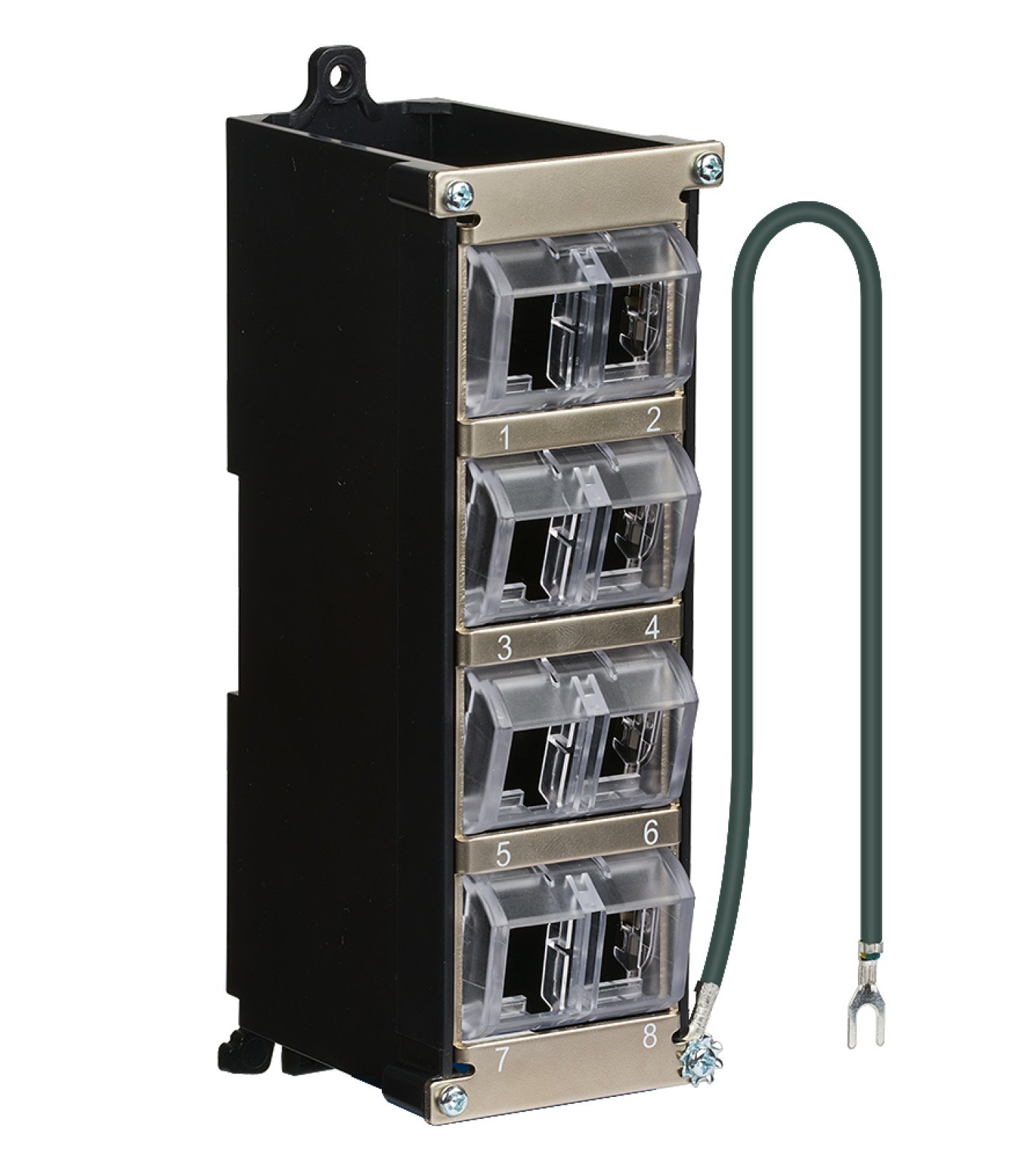 Pannello Patch Keystone 8 porte per Guida DIN e Montaggio a Parete con Messa a Terra OEM - immagine 2