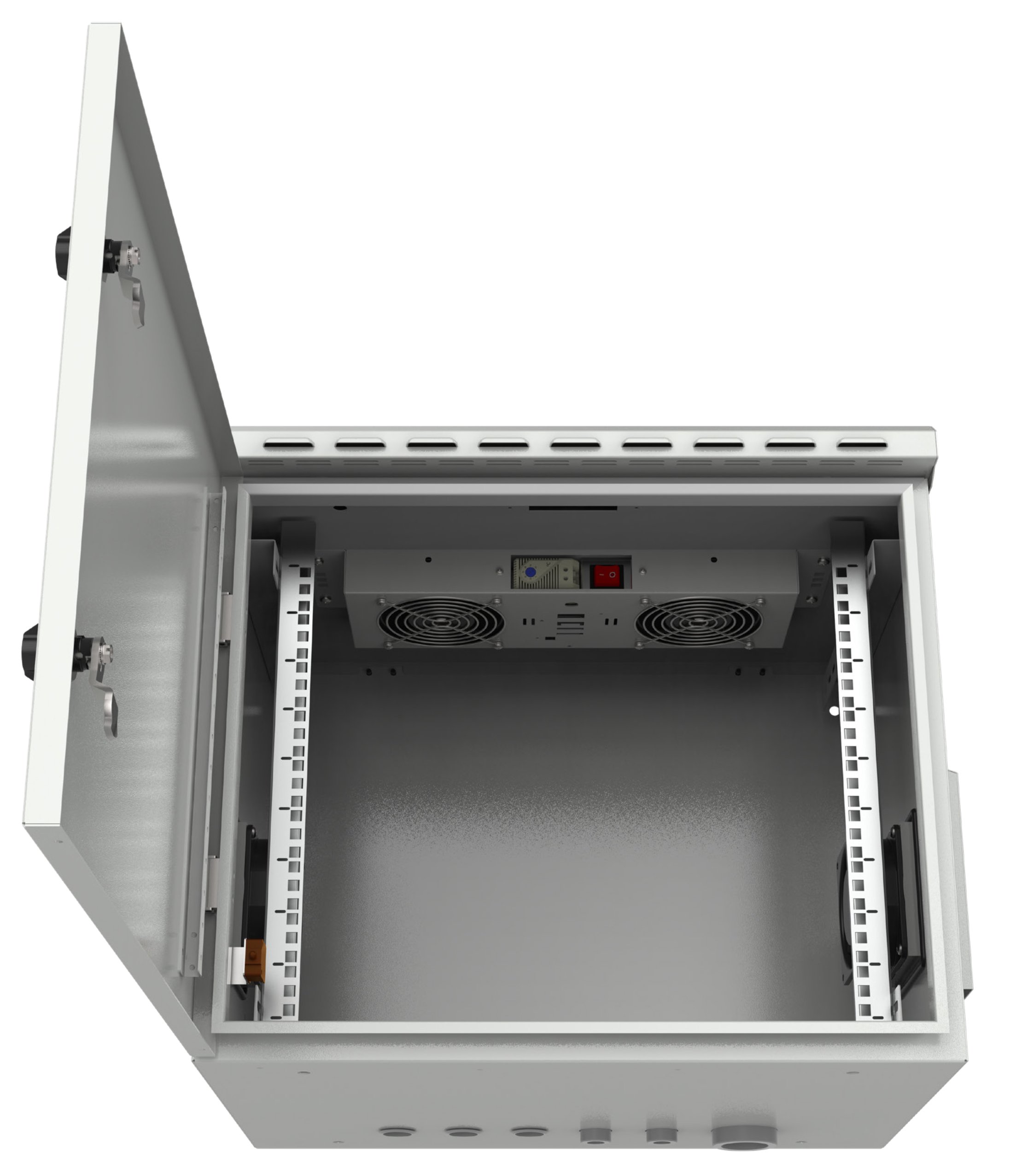 Kit di Ventilazione a Soffitto per Rack 19'' IP55 2 Ventole Grigio TECHLY PROFESSIONAL - immagine 2