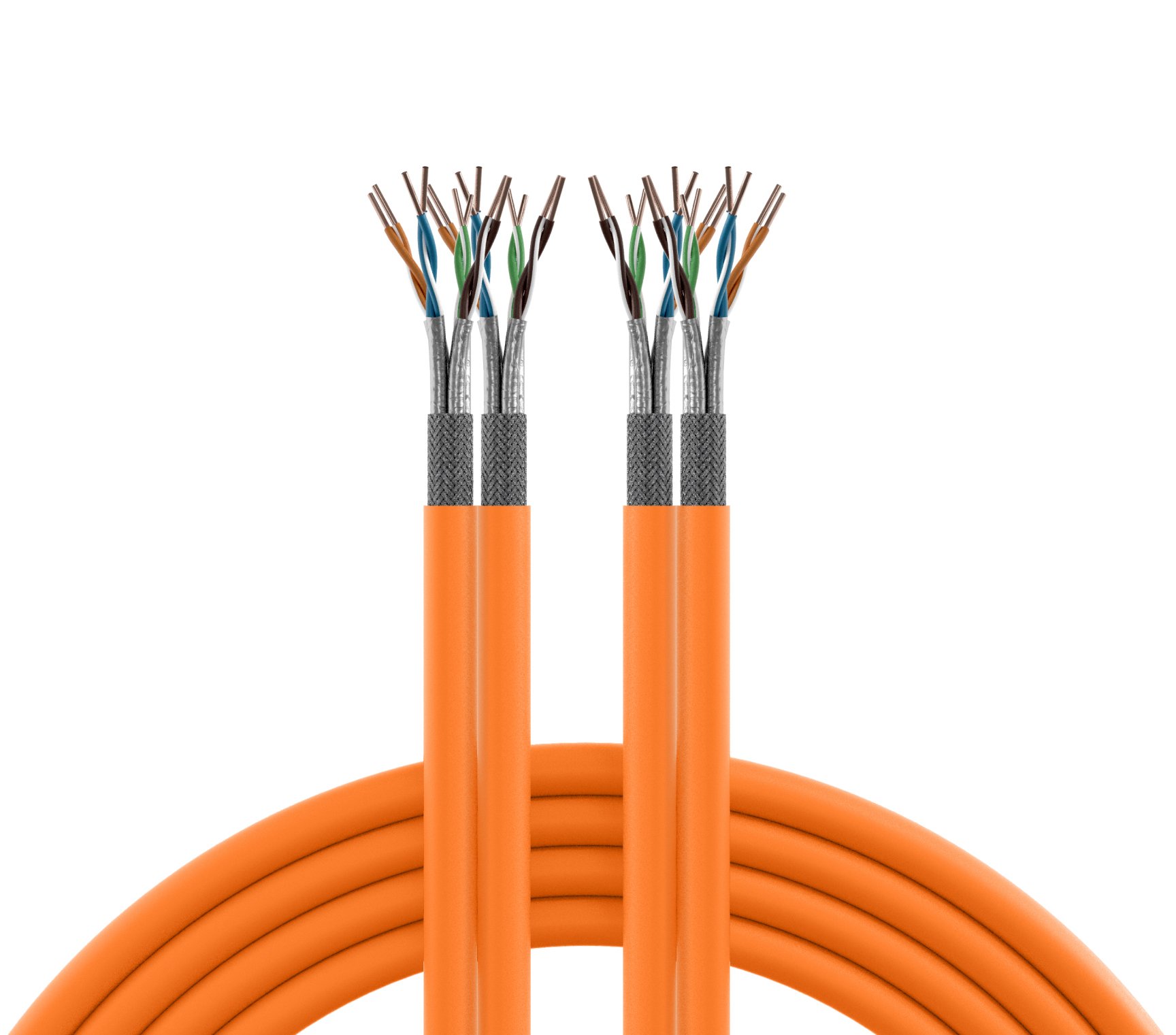 Matassa S/FTP Cavo Cat.7 Rame 1000MHz Duplex Eca 100m Rigido Arancione OEM - immagine 2