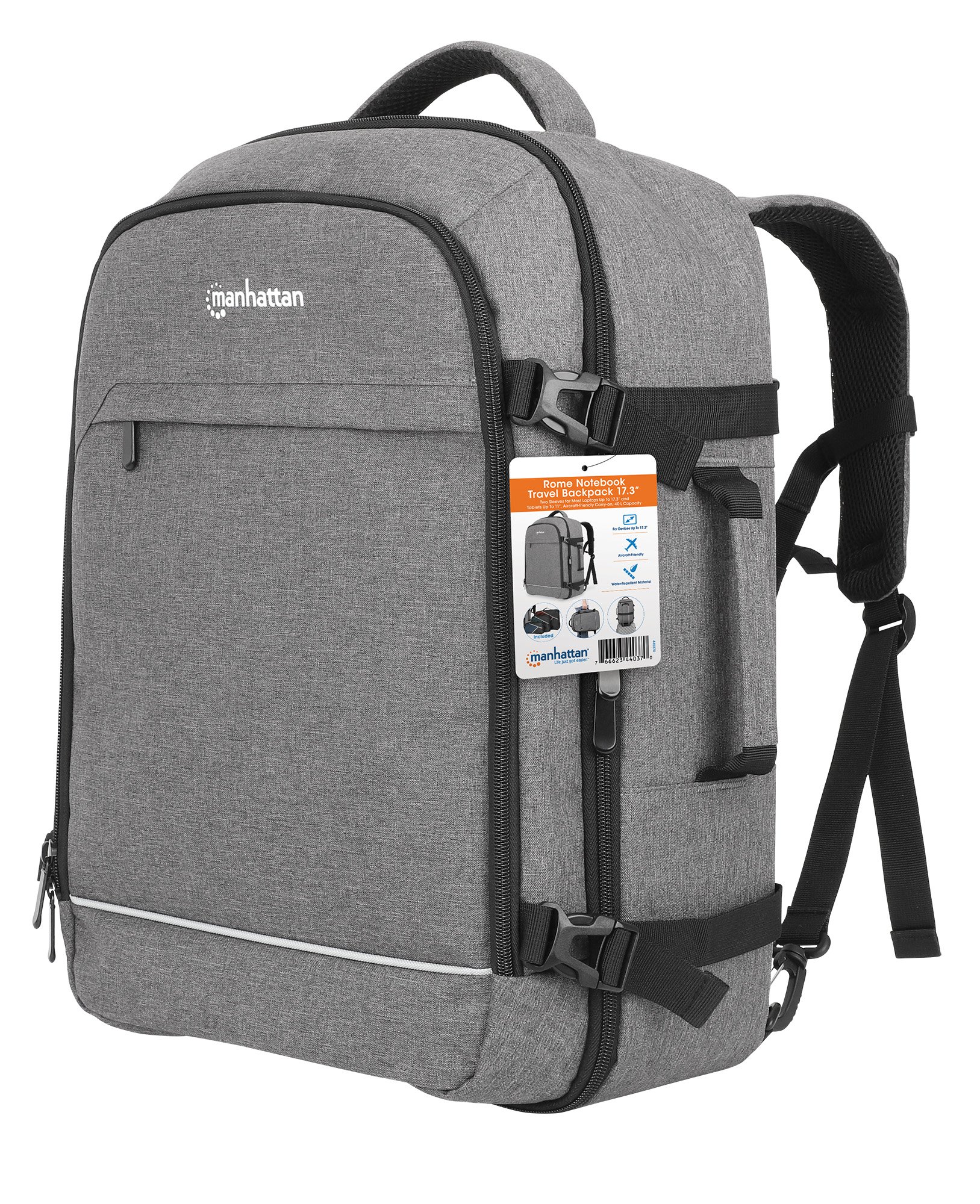 Zaino per Notebook 17.3'' Bagaglio a Mano Borsone da Viaggio Roma MANHATTAN - immagine 3