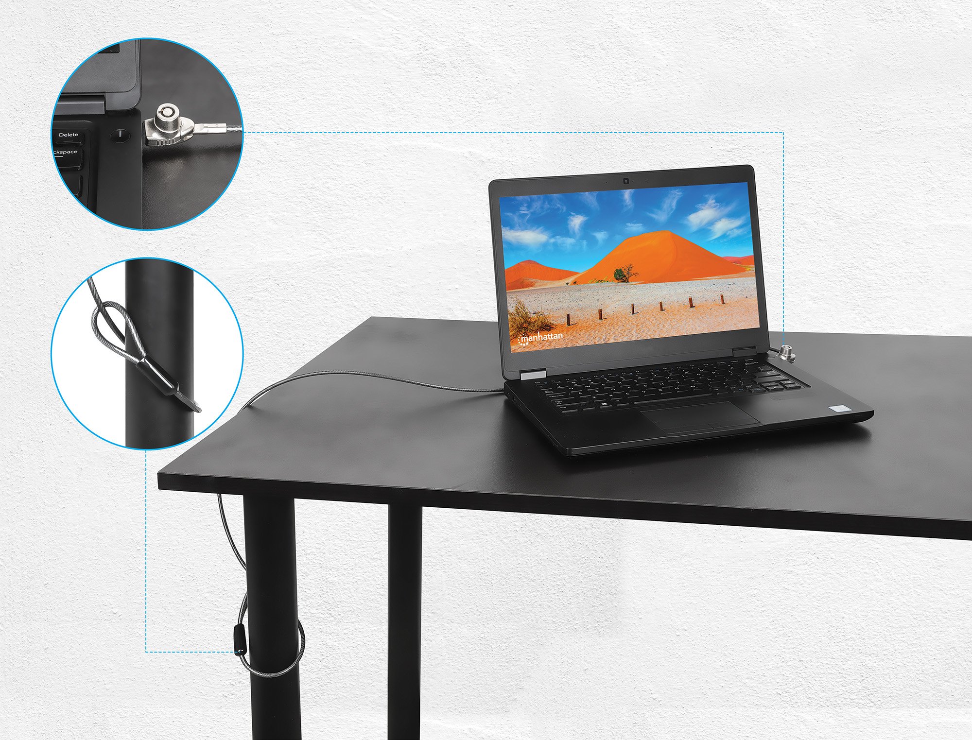 Lucchetto di Sicurezza per Notebook con Chiave per Slot Nano MANHATTAN - immagine 2