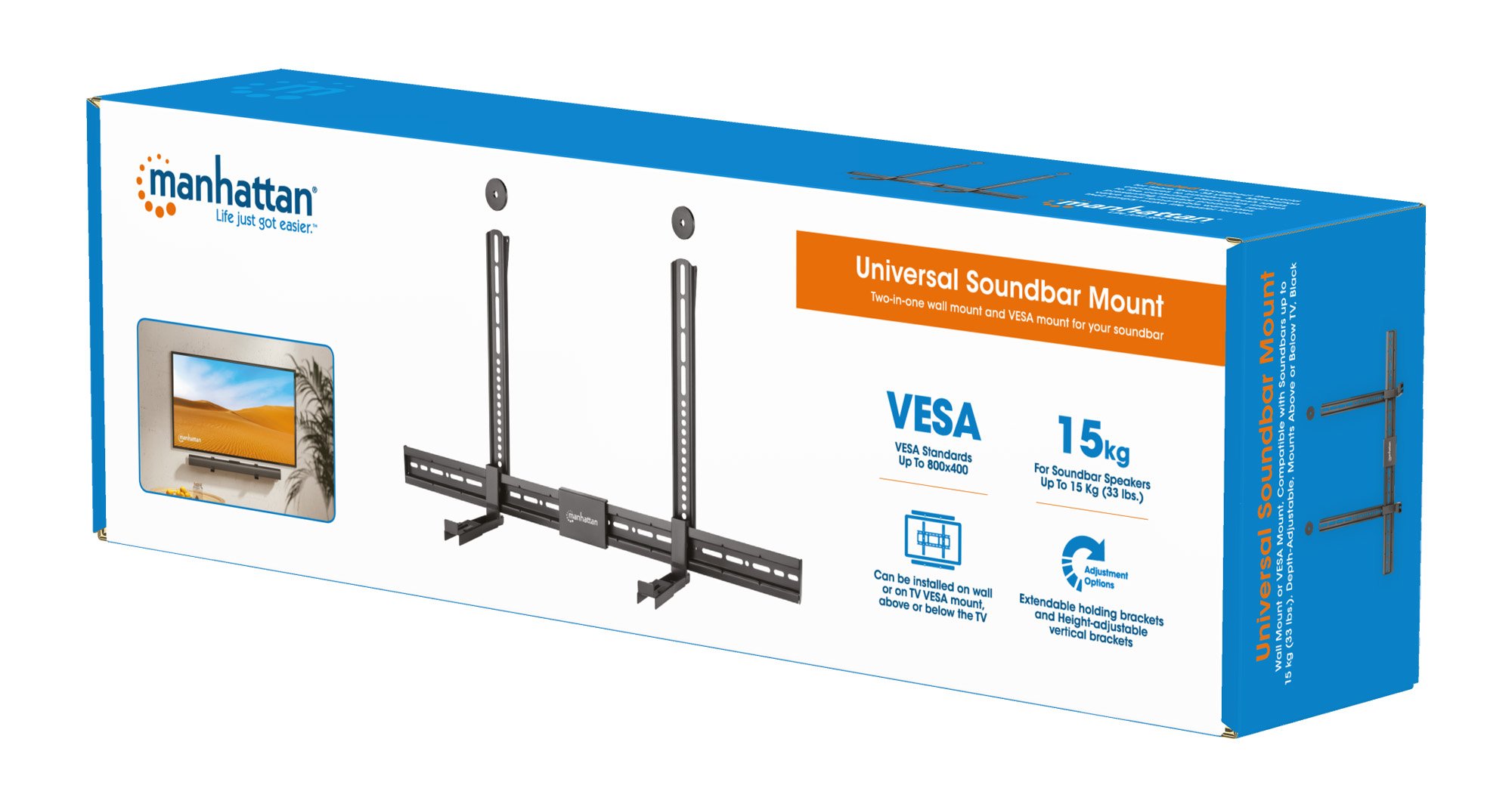 Supporto Universale per Soundbar da Muro Max VESA 800x400 MANHATTAN - immagine 2