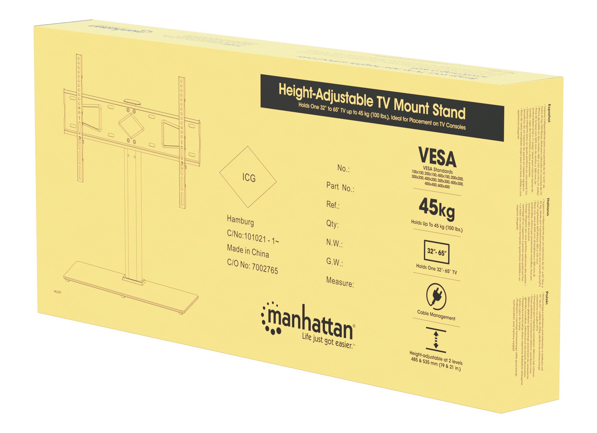 Supporto per TV regolabile in altezza per TV LED LCD 32-65'' MANHATTAN - immagine 2