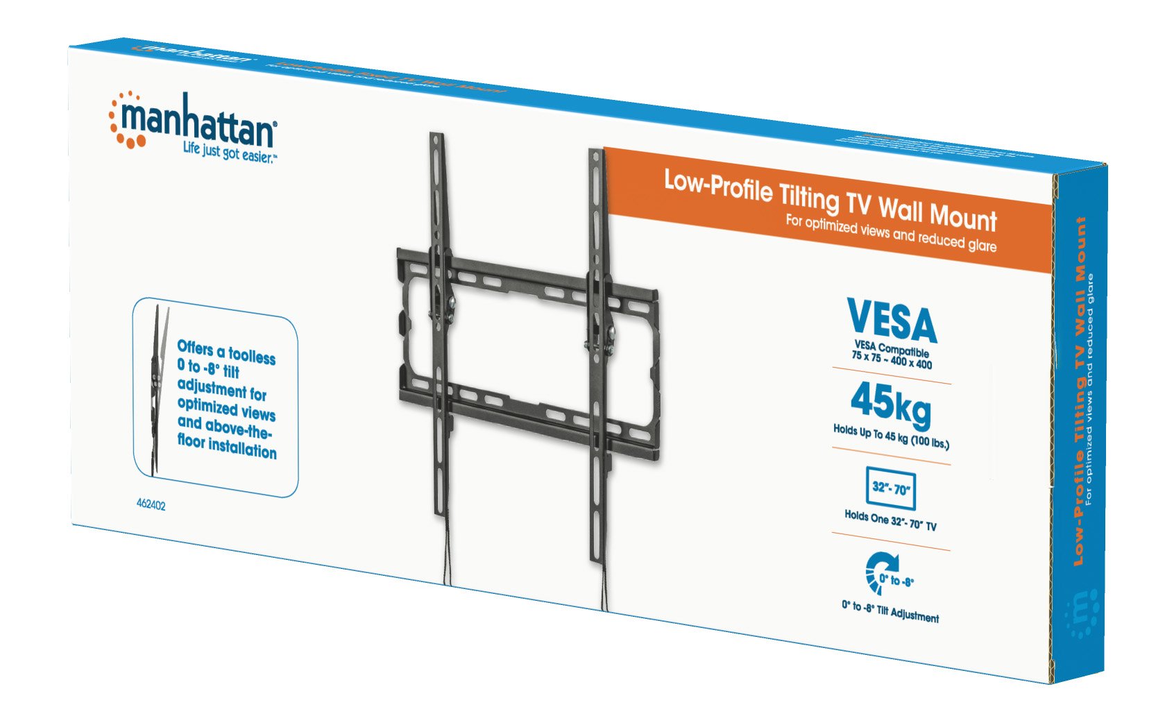 Supporto a Muro Inclinabile per TV LED 32-70'' a Basso Profilo MANHATTAN - immagine 2